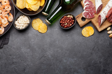 Draft beer and snacks