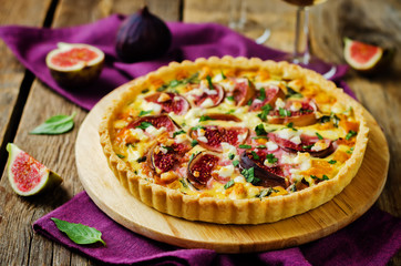 Pumpkin ricotta Basil Figs tart