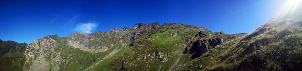 Amazing landscape in the mountains during summertime - panoramic view 