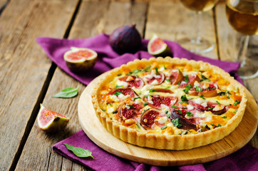 Pumpkin ricotta Basil Figs tart