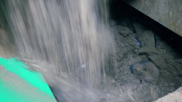 Sand and stones are getting processed into cement