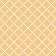 Square grid vector seamless pattern. Subtle abstract yellow geometric texture