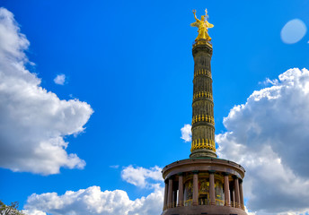 The Victory Column located in the Tiergarten in Berlin, Germany.