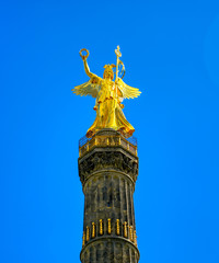 Fototapeta na wymiar The Victory Column located in the Tiergarten in Berlin, Germany.