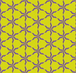 Fototapeta premium Bright colorful abstract geometric seamless pattern. Purple and lime color