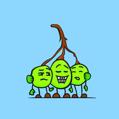 vector fruit grape illustration green