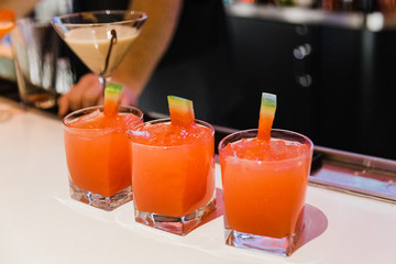 cocktails served at the bar