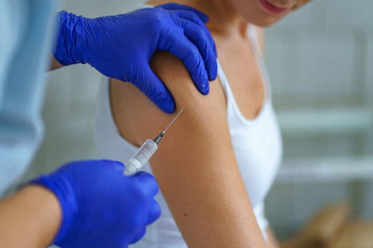 Vaccination Of A Patient During An Epidemic Of Influenza, Measles And Viral Infections