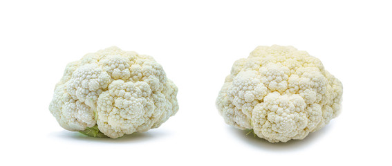Isolated cauliflower on a white background. Eco friendly and organic green vegetables