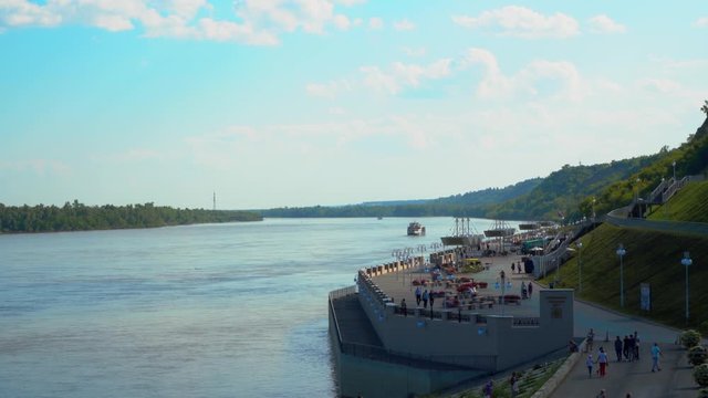 Embankment on the Siberian river Ob in the city of Barnaul