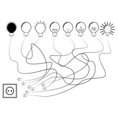 lamp with cable illustration.