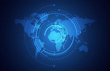 Obraz premium Global network connection. World map. Vector Illustration
