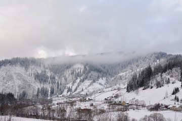 winter in a rural area from Bucovina