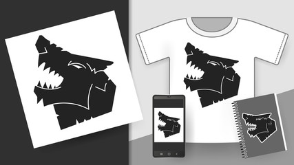 Wolf Logo Vector Logo Design Template. Vector Illustration For T-shirts