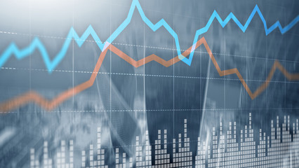 Stock Market Concepts With Skyscrapers. Abstract modern city.