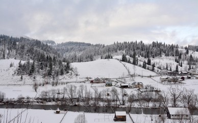 winter in a rural area from Bucovina