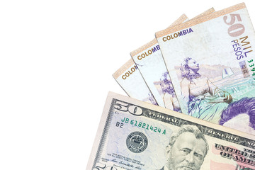 Exchange rate between US dollar and Colombian peso in 2019. More than 3000 pesos each dollar