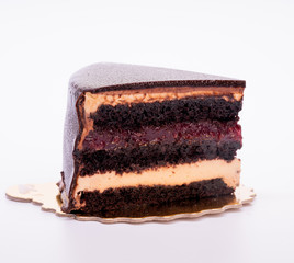 Delicious chocolate covered strawberry cake