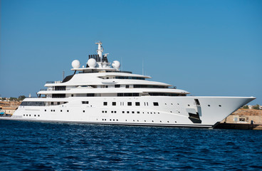 luxury yacht moored at berth