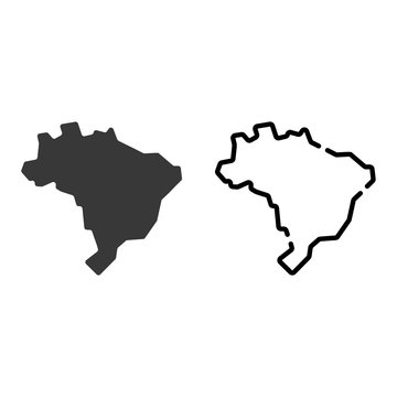 Brazil map icon isolated on white background