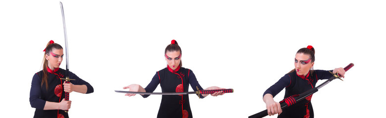 Woman in japanese martial art concept