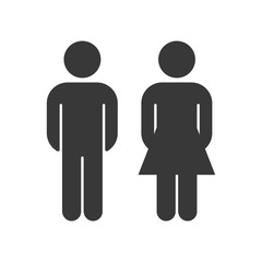 Male and female toilet icon logo