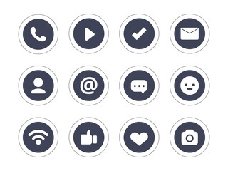 set of web icon logo