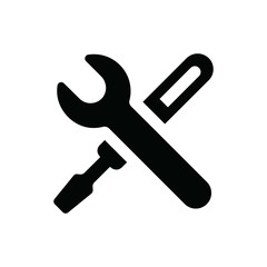 Settings symbol of a cross of tools