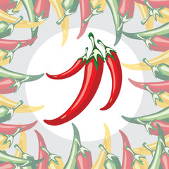 Obraz premium Red hot pepper. Seamless Texture Pattern Vector. Eps.