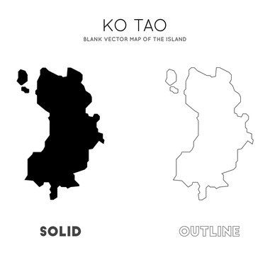 Ko Tao map. Blank vector map of the Island. Borders of Ko Tao for your infographic. Vector illustration.