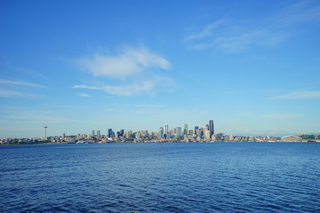 Beautiful waterfront downtown of Seattle, in  Washington State