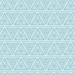 Seamless repeating pattern of vintage style ornamental triangles