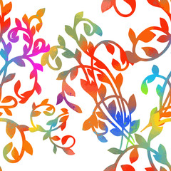 A seamless background with multicolored twigs. Vector illustration