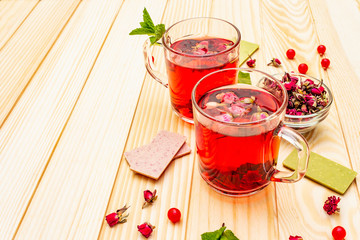 Summer delicious green rose tea