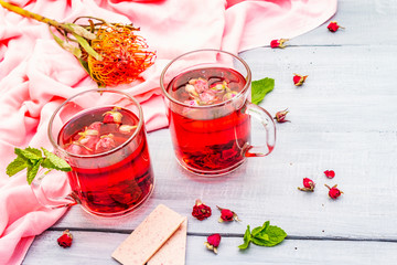 Summer delicious green rose tea