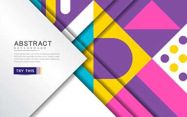Obraz premium Overlap layer white layer combine with abstract geometric background. Modern abstract background.