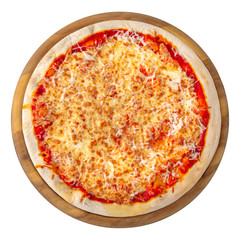 Set of pizzas top view  isolated on white background. 