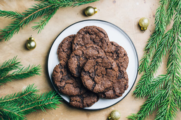 Plate of chocolate chip cookies