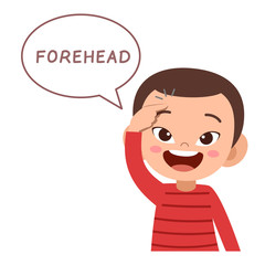 kid pointing body part vector