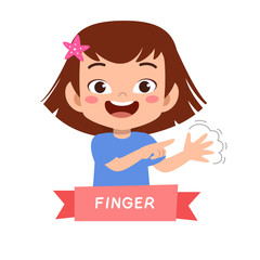 kid pointing body part vector