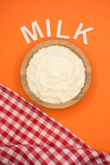 powdered milk or dehydrated milk