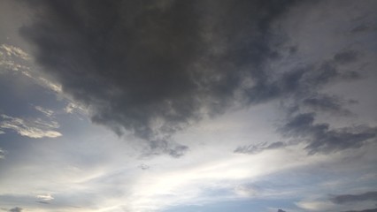 Silver And Gray Clouds With Blue Sky Background