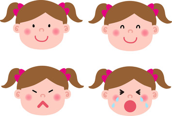 女の子幼児表情セット　顔のみ