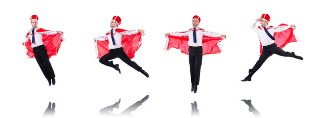 King businessman isolated on white