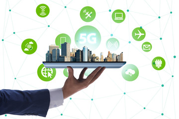 5G mobile technology concept - high internet speed