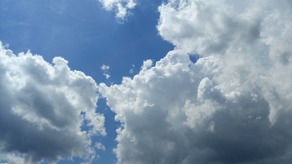 Naklejka na ściany i meble Silver And Gray Clouds With Blue Sky Background