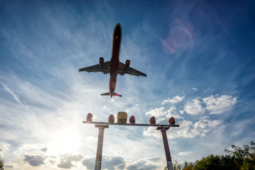Einflugschneise an einem Flughafen