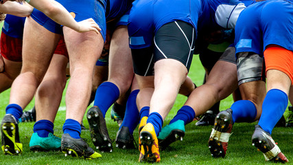 rugby players trained legs during the bout