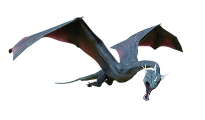 Fototapeta premium dragon, flying fairy tale animal isolated on white background