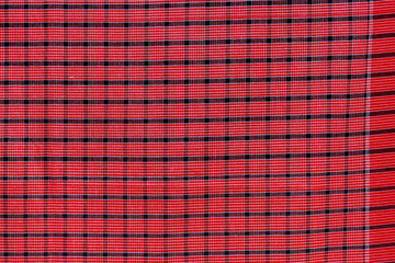 Black and Red strip cotton Gamcha(Bath towel) Fabrics Close-up.